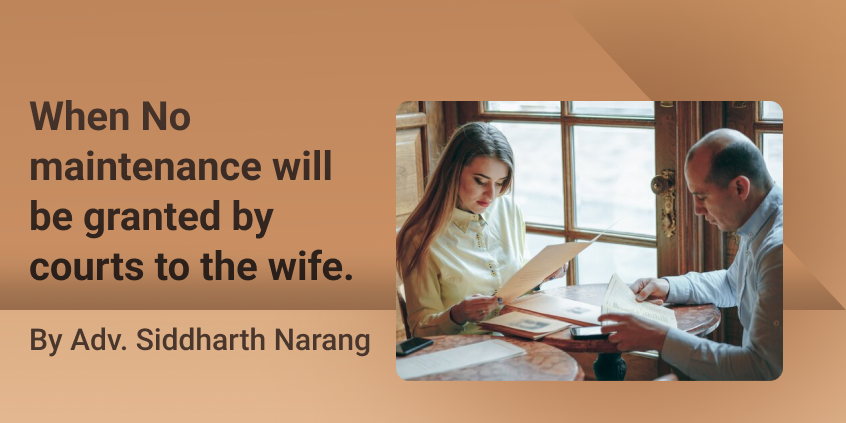 No Maintenance to wife by court